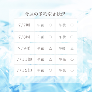 今週の予約状況