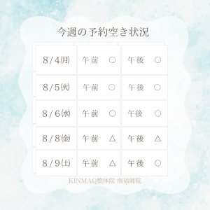 今週の予約状況