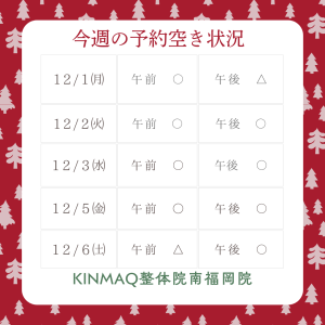 今週の予約状況 (12.1)